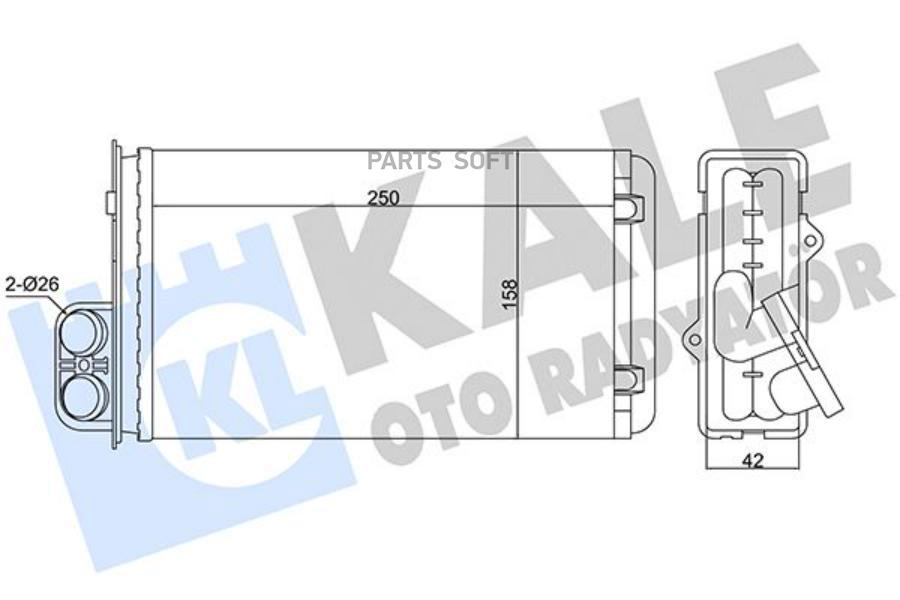

346305 Радиатор Печки Peugeot 405 All 87-93/406 All 95> KALE 346305