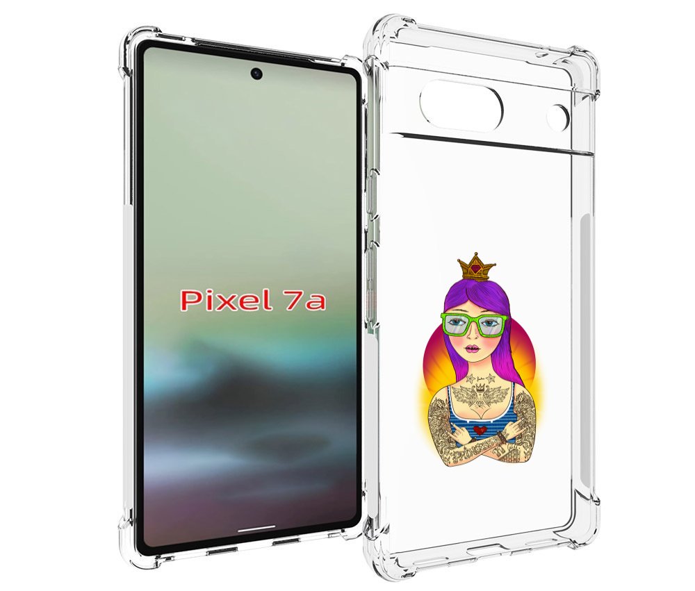 

Чехол MyPads девушка в татуировках с короной для Google Pixel 7A, Tocco
