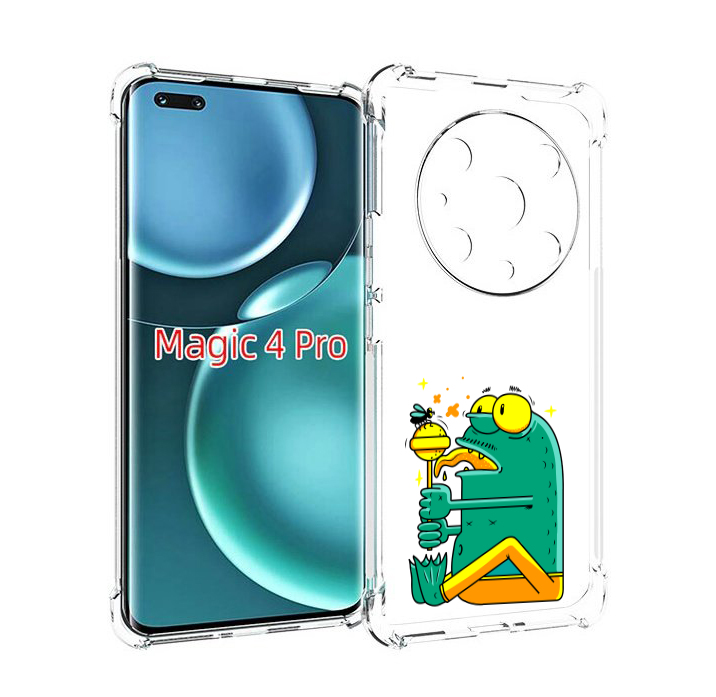

Чехол MyPads Зеленая лягушка с чупа чупсом для Honor Magic4 Pro, Прозрачный, Tocco