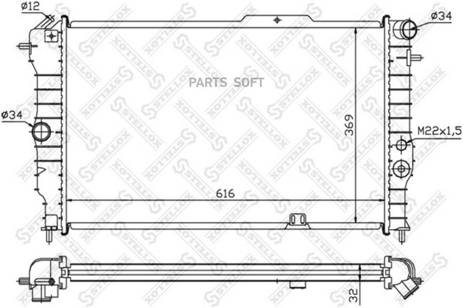 

STELLOX Радиатор охлаждения STELLOX 1025251sx