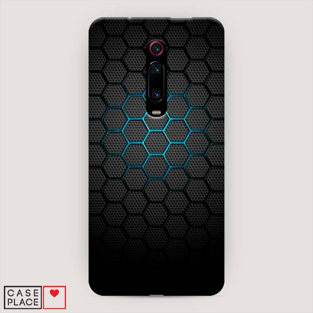 фото Пластиковый чехол "бирюзовые соты" на xiaomi redmi k20 pro awog