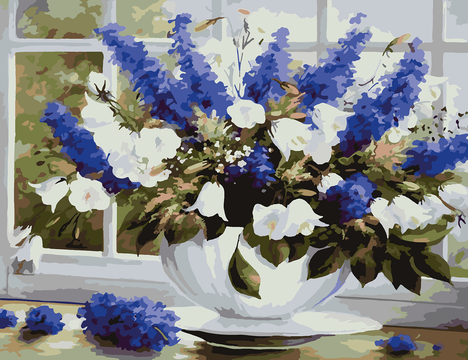 

Картина по номерам Красиво Красим Букет На Окне, 80 х 90 см, Букет На Окне