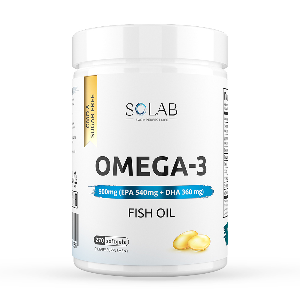 Оmega-3 SOLAB 900 mg рыбий жир из дикого анчоуса капсулы 270 шт.