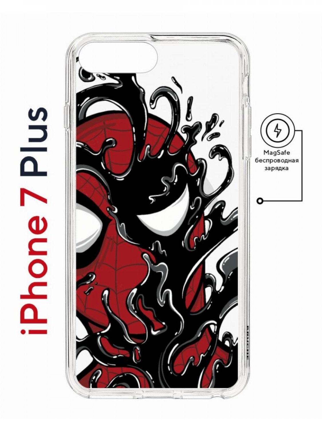 фото Чехол на iphone 7 plus/8 plus magsafe kruche print spider-man-venom с магнитом кruче