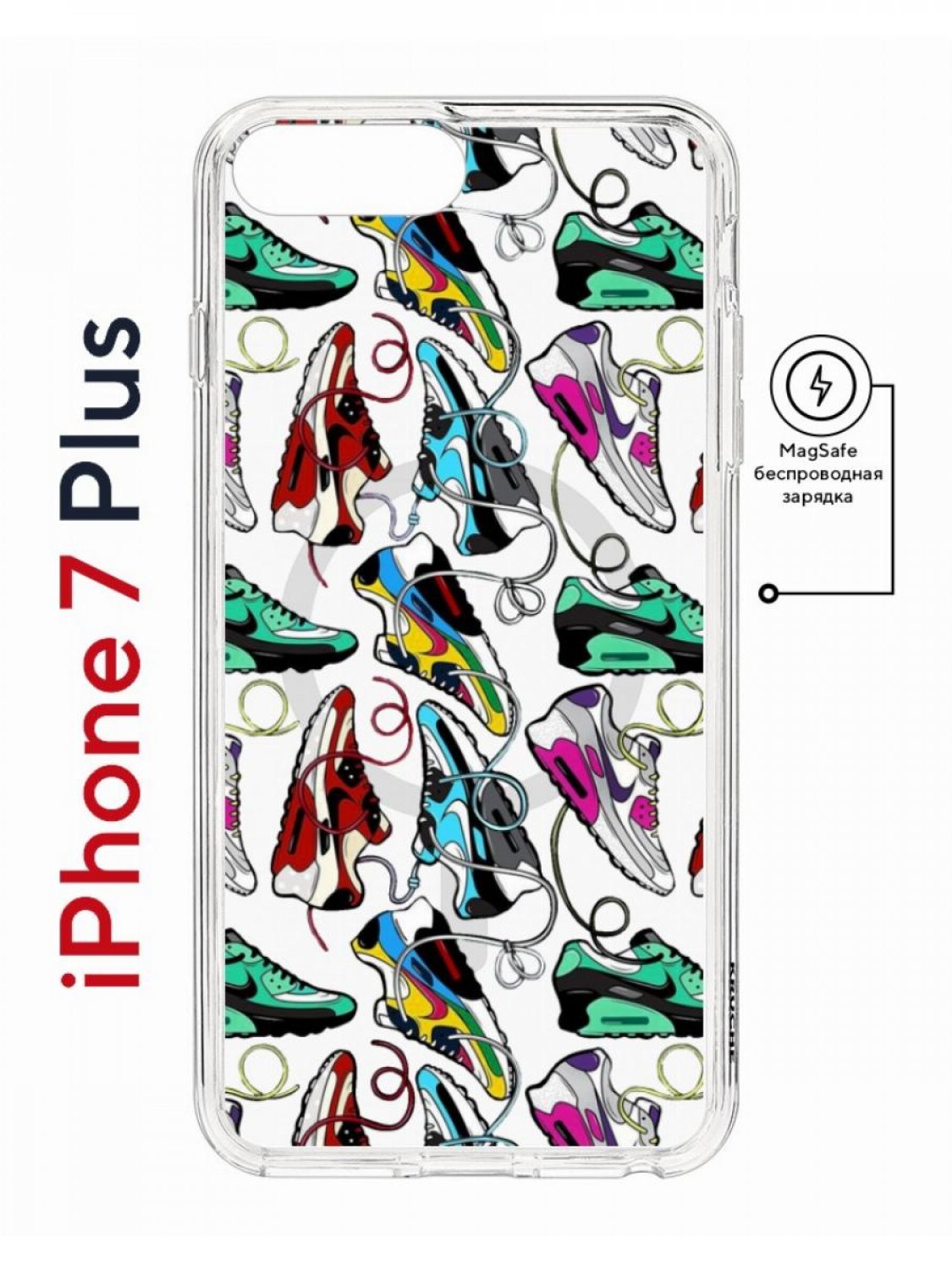 фото Чехол на iphone 7 plus/8 plus magsafe kruche print кроссы nike air max с магнитом кruче