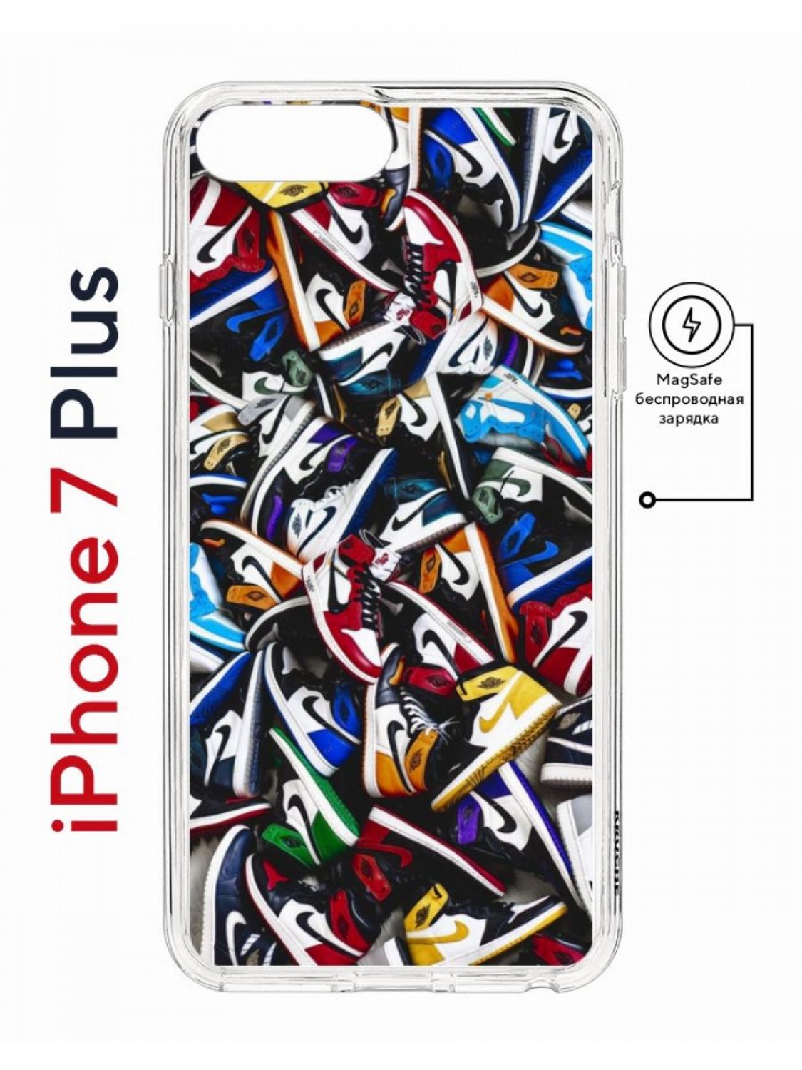 Чехол на iPhone 7 Plus/8 Plus MagSafe Kruche Print Кроссовки Nike Air с магнитом