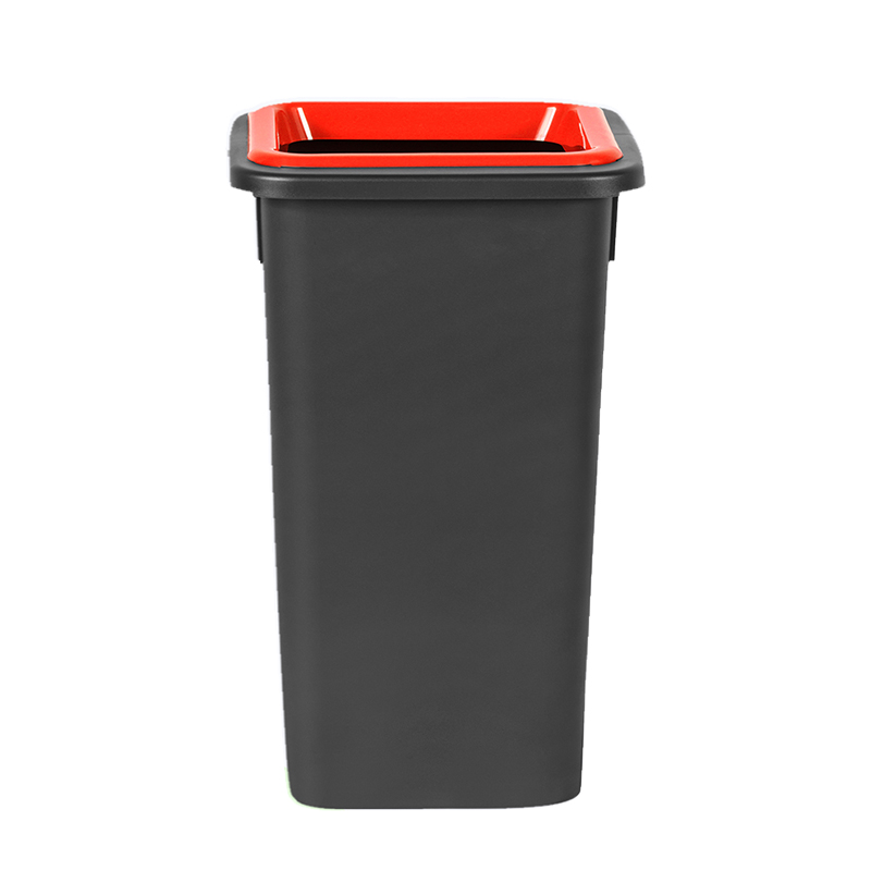 фото Контейнер для мусора 20 л plafor fit bin чёрный бак с красной крышкой с отверстием