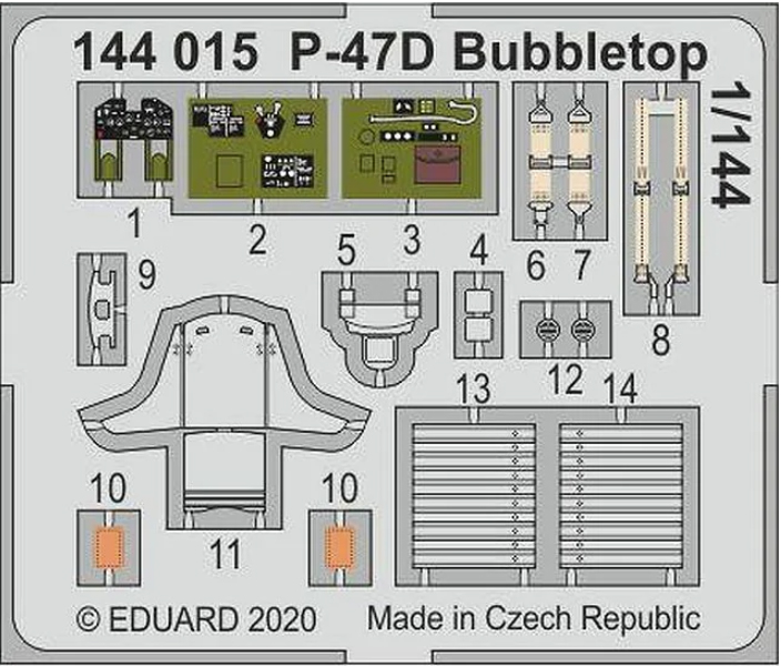 

Фототравление Eduard 144015 1/144 P-47D Bubbletop 1/144