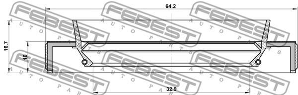 

FEBEST 95HBS34641017C САЛЬНИК ПРИВОДА 32.9X64.2X10X16.7