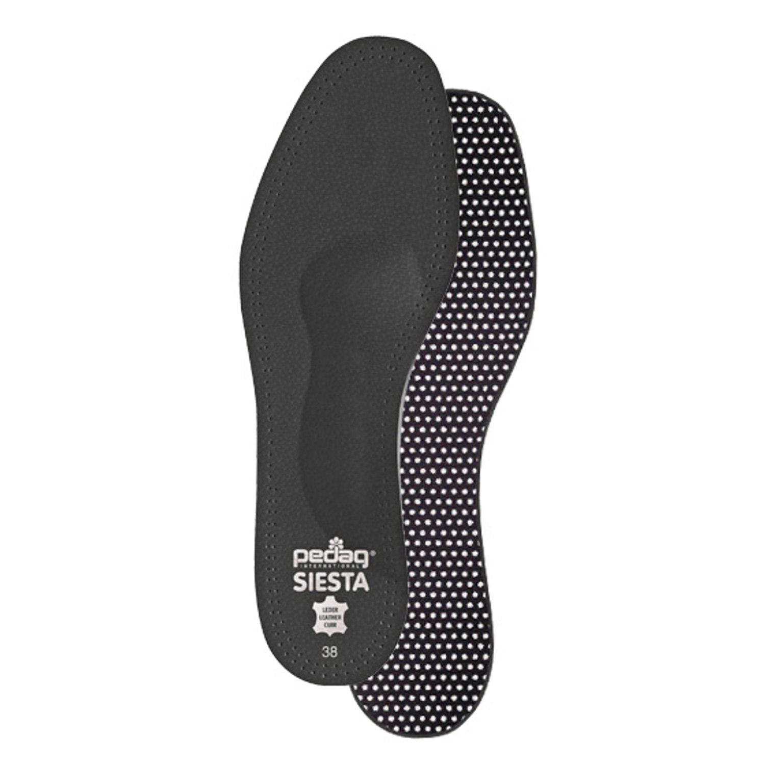 Стельки ортопедические Pedag SIESTA Black 15451 бескаркасные для летней обуви чёрные р.38