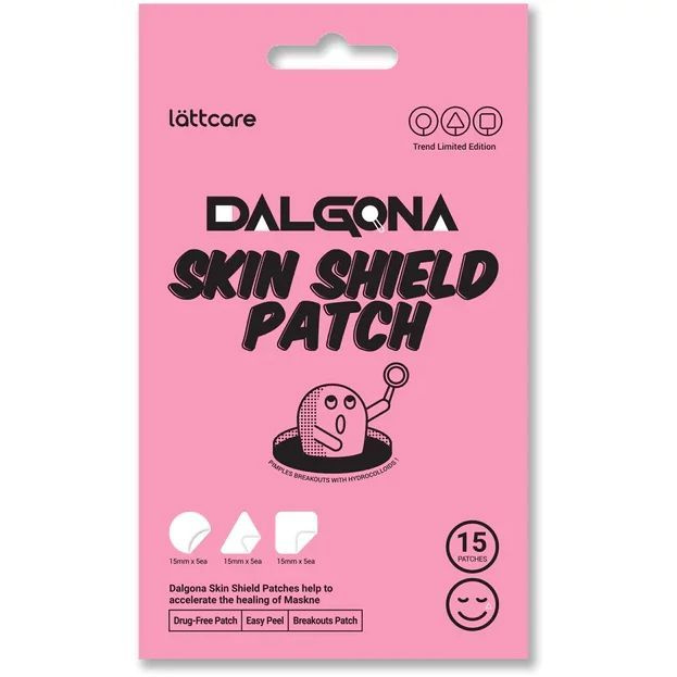 Патчи точечные от прыщей Lattcare Dalgona Skin Shield Patch 15 шт