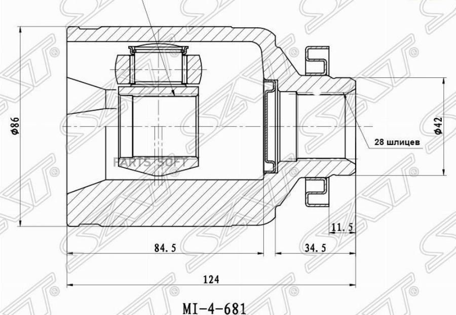 

SAT Шрус внутренний LH KIA BONGO III 4WD