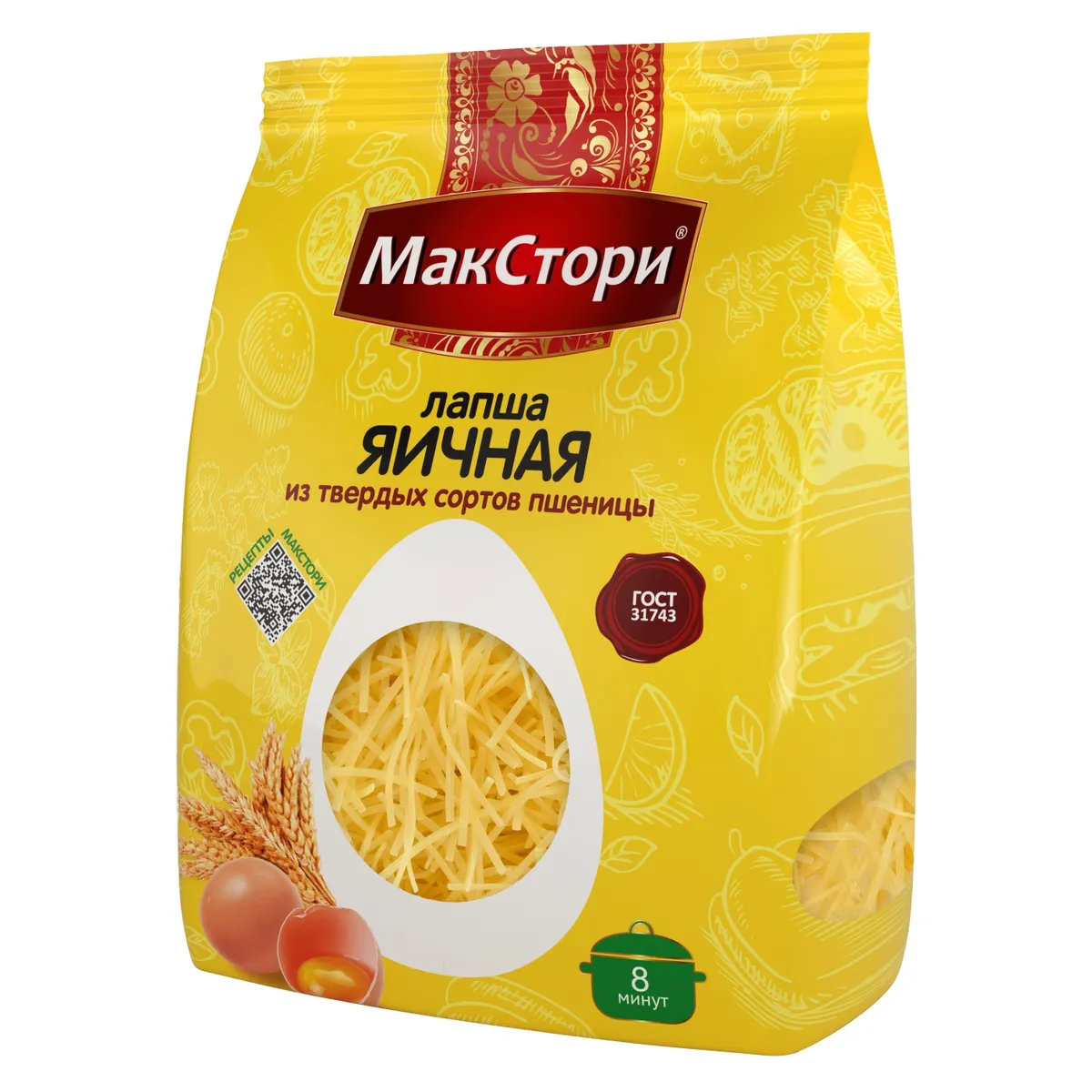 

Лапша Яичная, 250 г Упаковка 6 шт, Яичная