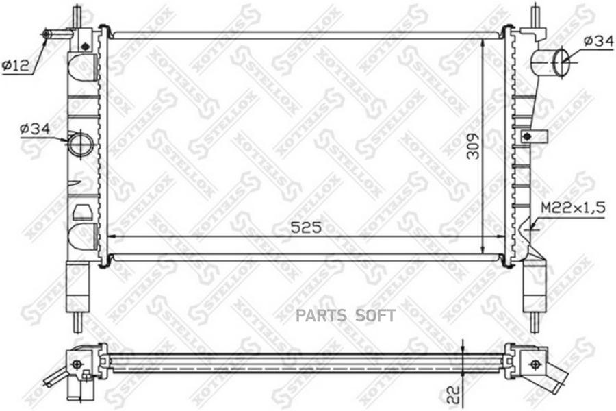 

STELLOX Радиатор охлаждения STELLOX 1025102sx