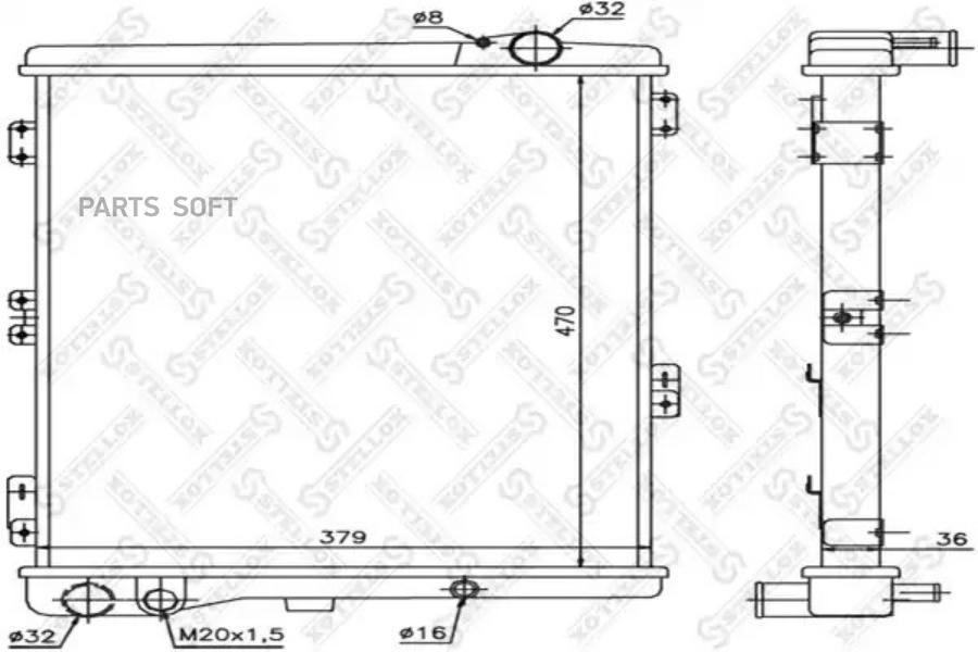 

STELLOX Радиатор охлаждения STELLOX 1025080sx