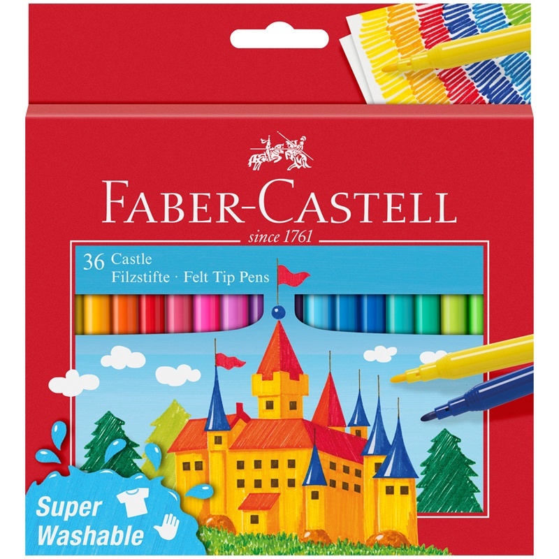 Фломастеры Faber-Castell Замок 36 цветов смываемые