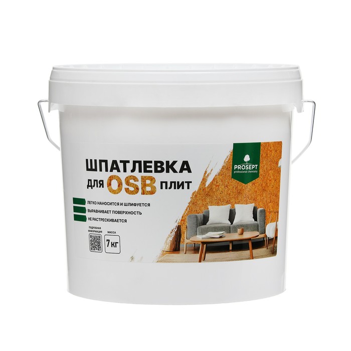 фото Prosept шпатлевка для плит proplast, 7 кг