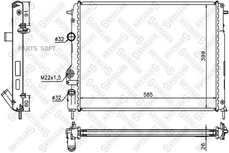 

STELLOX Радиатор охлаждения STELLOX 1025038sx