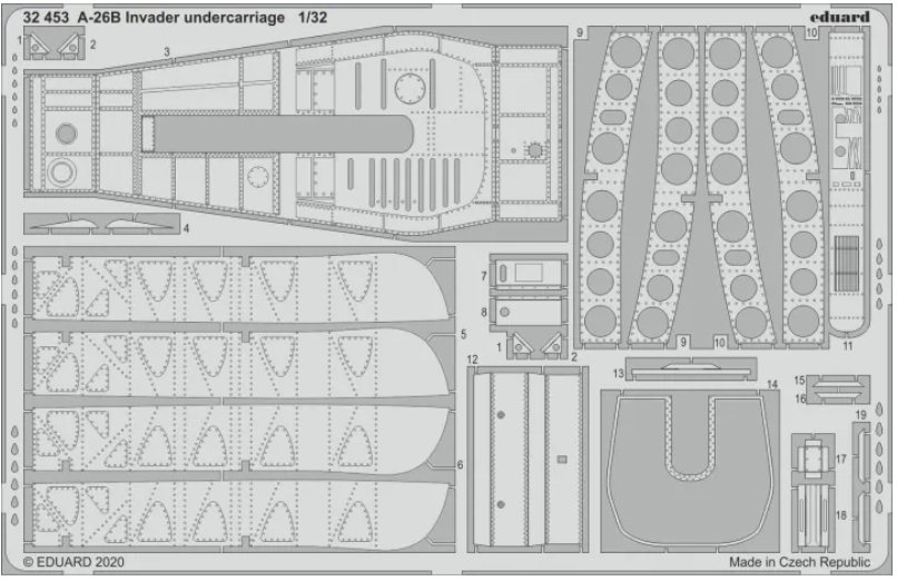 фото Фототравление eduard 32453 a-26b invader шасси 1/32