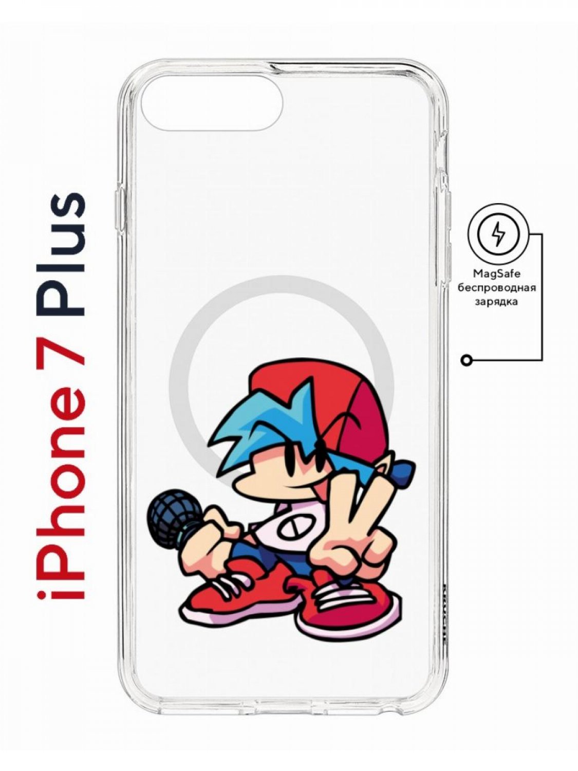 Чехол на iPhone 7 Plus/8 Plus MagSafe Kruche Print FNF Boyfrend противоударный с магнитом