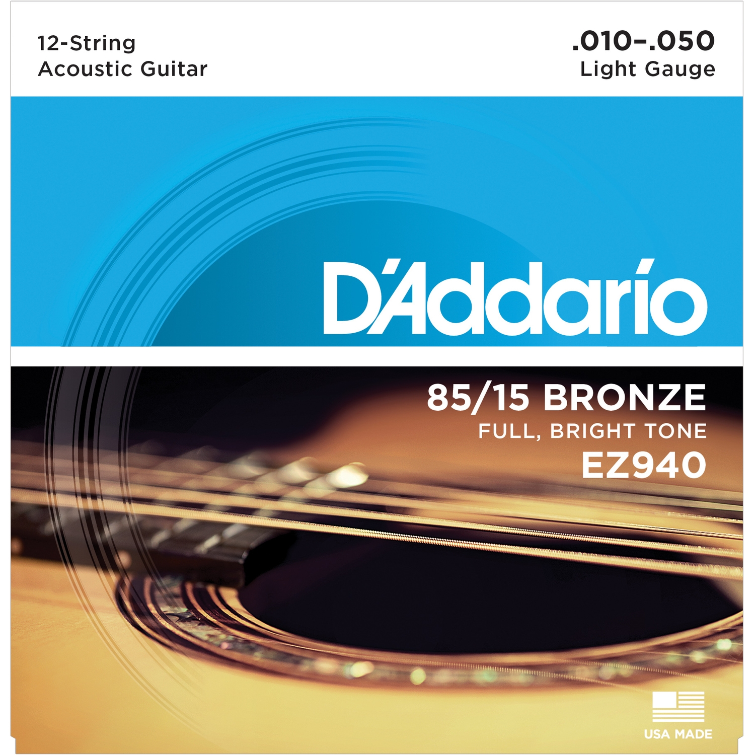 

Струны для 12-Струнной гитары DADDARIO EZ940 Light 10-50, EZ940