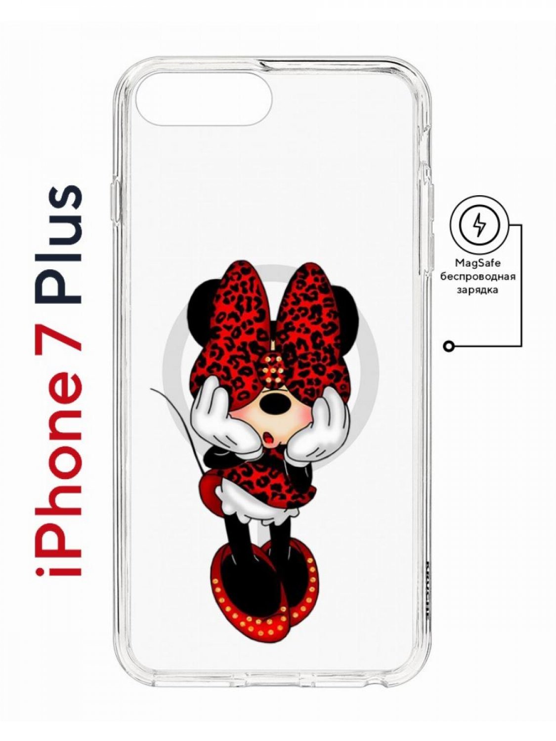 Чехол на iPhone 7 Plus/8 Plus MagSafe Kruche Print Минни противоударный с магнитом