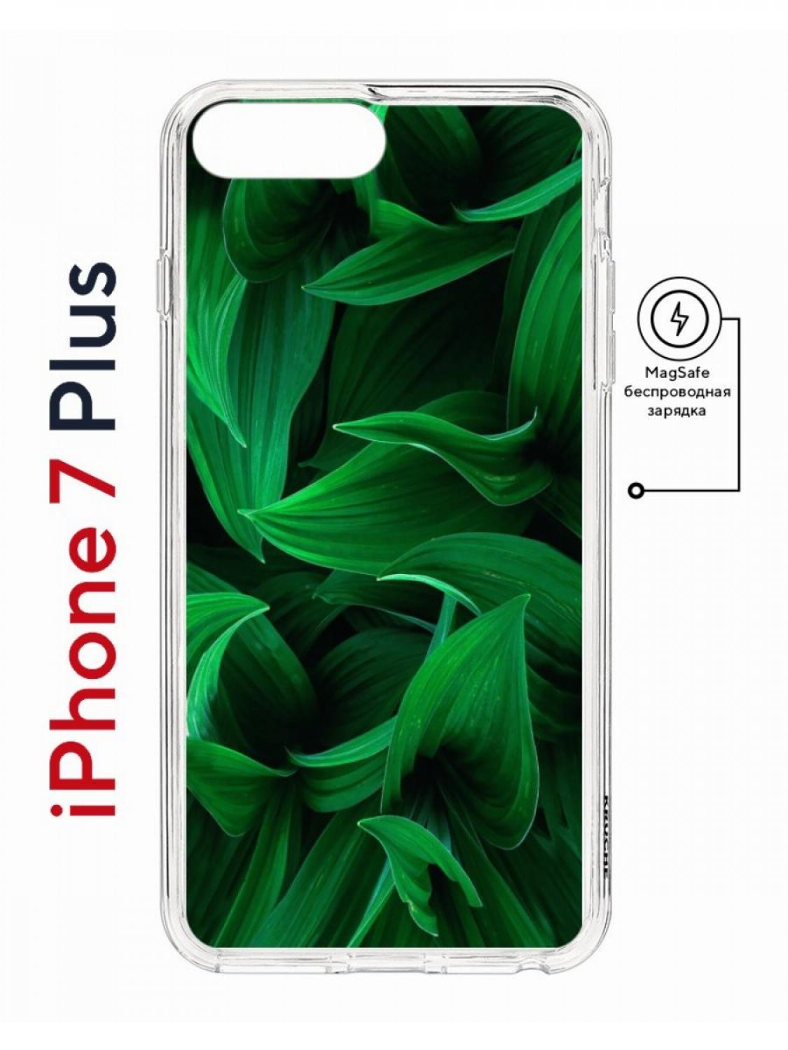 фото Чехол на iphone 7 plus/8 plus magsafe kruche print grass противоударный с магнитом кruче