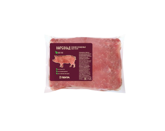 Карбонад свиной без кости Лента охлажденный +-1 кг