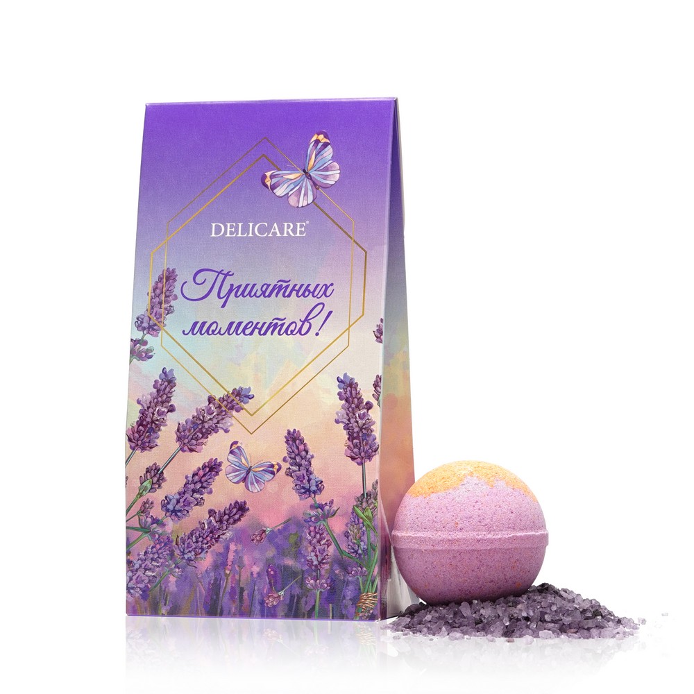 Набор Delicare женский бурлящий шар для ванн Lavender & Apricot 130г соль для ванн морская соль для ванн greenfield крымская с ароматом розы 1100 г