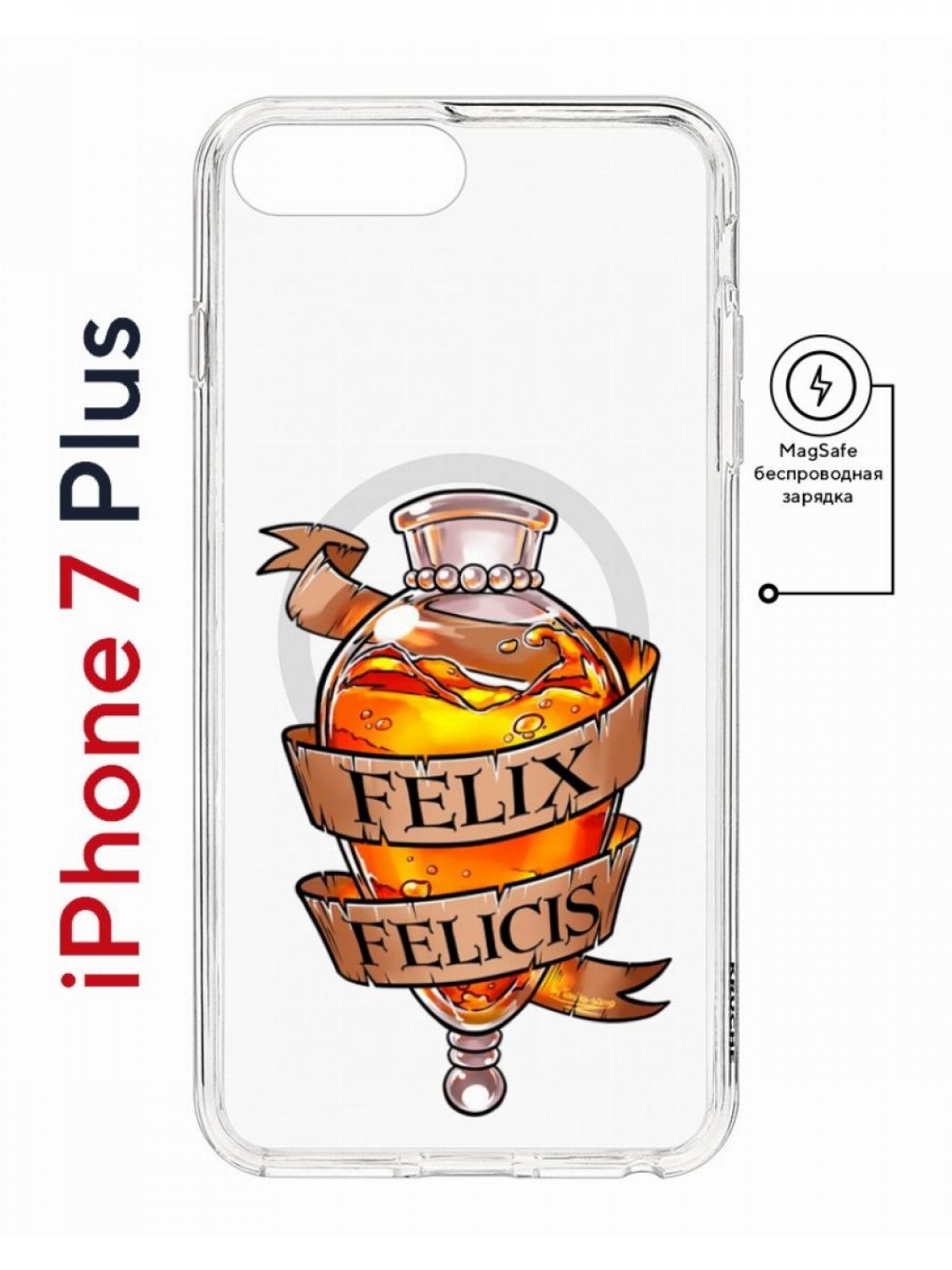 фото Чехол на iphone 7 plus/8 plus magsafe kruche print felix felicis противоударный с магнитом кruче