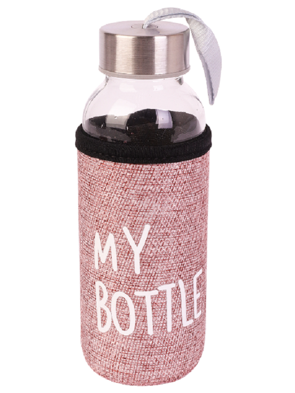 

Бутылка для воды, в чехле My bottle, 300 мл, розовый УД-6413, My bottle