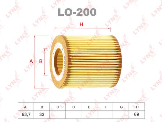 

LYNXAUTO LO200 Вставка фильтра масляного