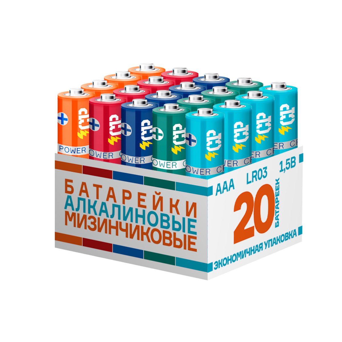 

Батарейки алкалиновые CrazyPower MIX АAА LR03MIX-P20 20шт, Crazy Power-2