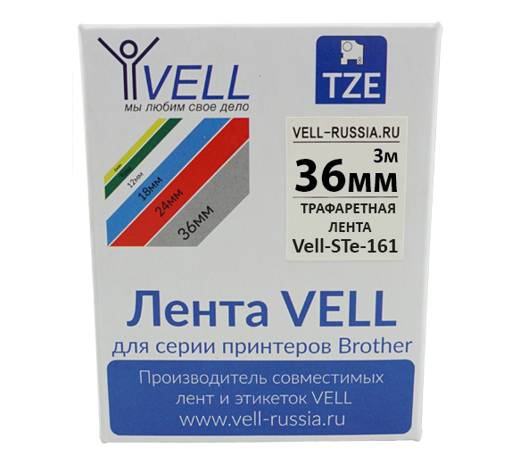 Трафаретная лента Vell STe-161 (36 мм x 3 м, трафаретная)