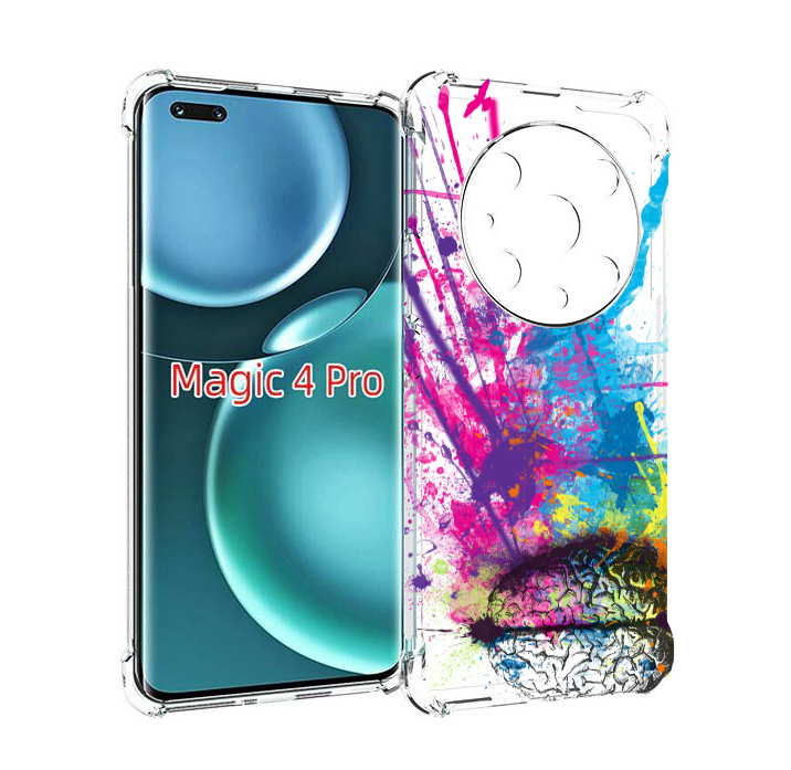 

Чехол MyPads яркий красочный мозг для Honor Magic4 Pro, Прозрачный, Tocco