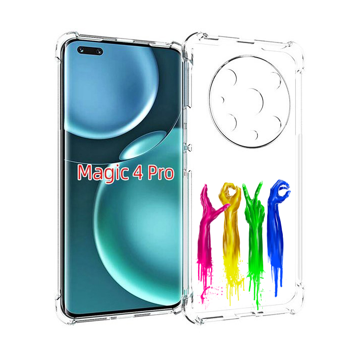 

Чехол MyPads яркие руки love для Honor Magic4 Pro, Прозрачный, Tocco