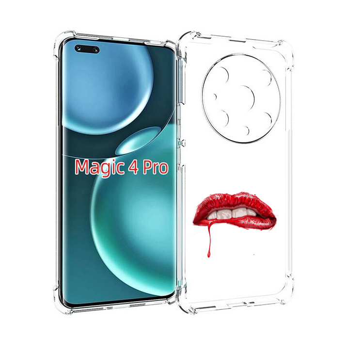 

Чехол MyPads яркие красные губы для Honor Magic4 Pro, Прозрачный, Tocco