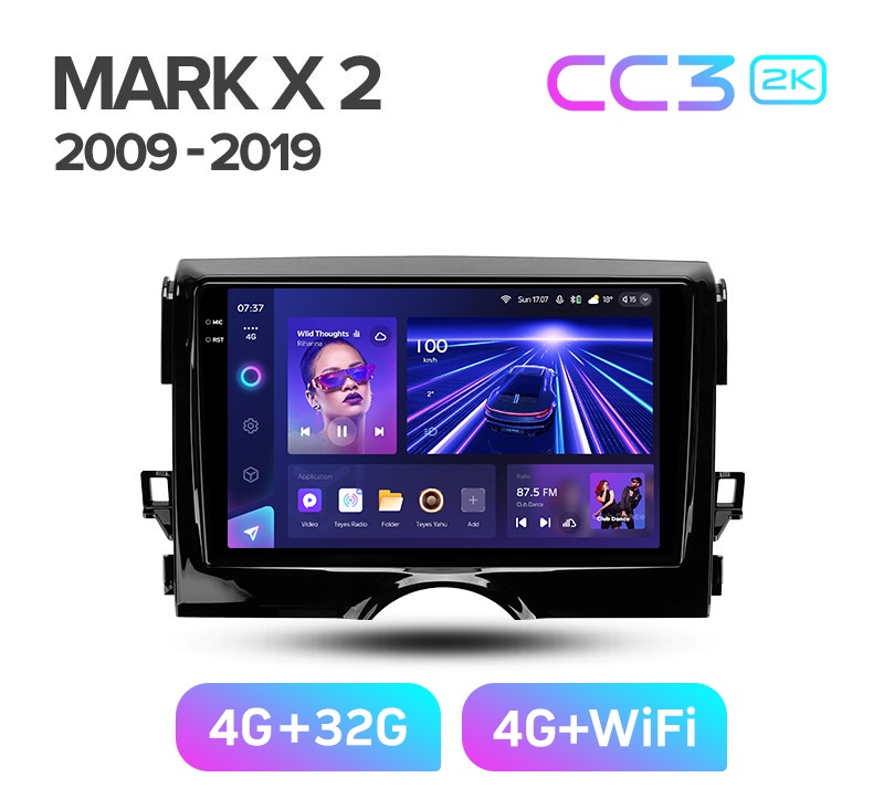 Магнитола TEYES TOYOTA MARK X 2009-2020 г CC3 2K 432ГБ 3389000₽