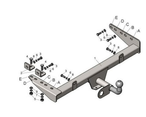 фото Leader plus фаркоп для 1117, 1118, 2194, 2190, 2191 гранта, datsun on-do, 2194t-vaz-22h