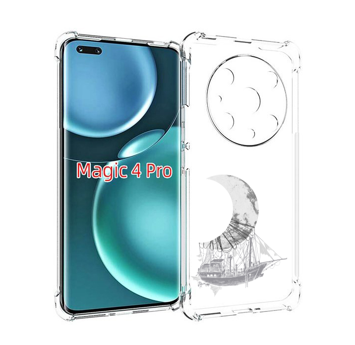 

Чехол MyPads черно белый корабль полумесяц для Honor Magic4 Pro, Прозрачный, Tocco