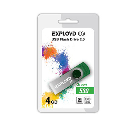 

Флеш-накопитель Exployd 4GB-530-зеленый