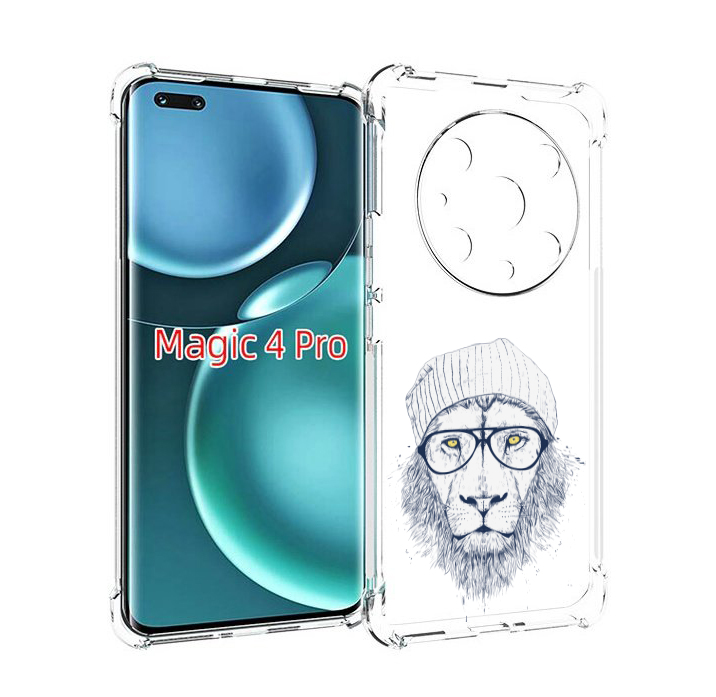 

Чехол MyPads хиппи лев для Honor Magic4 Pro, Прозрачный, Tocco