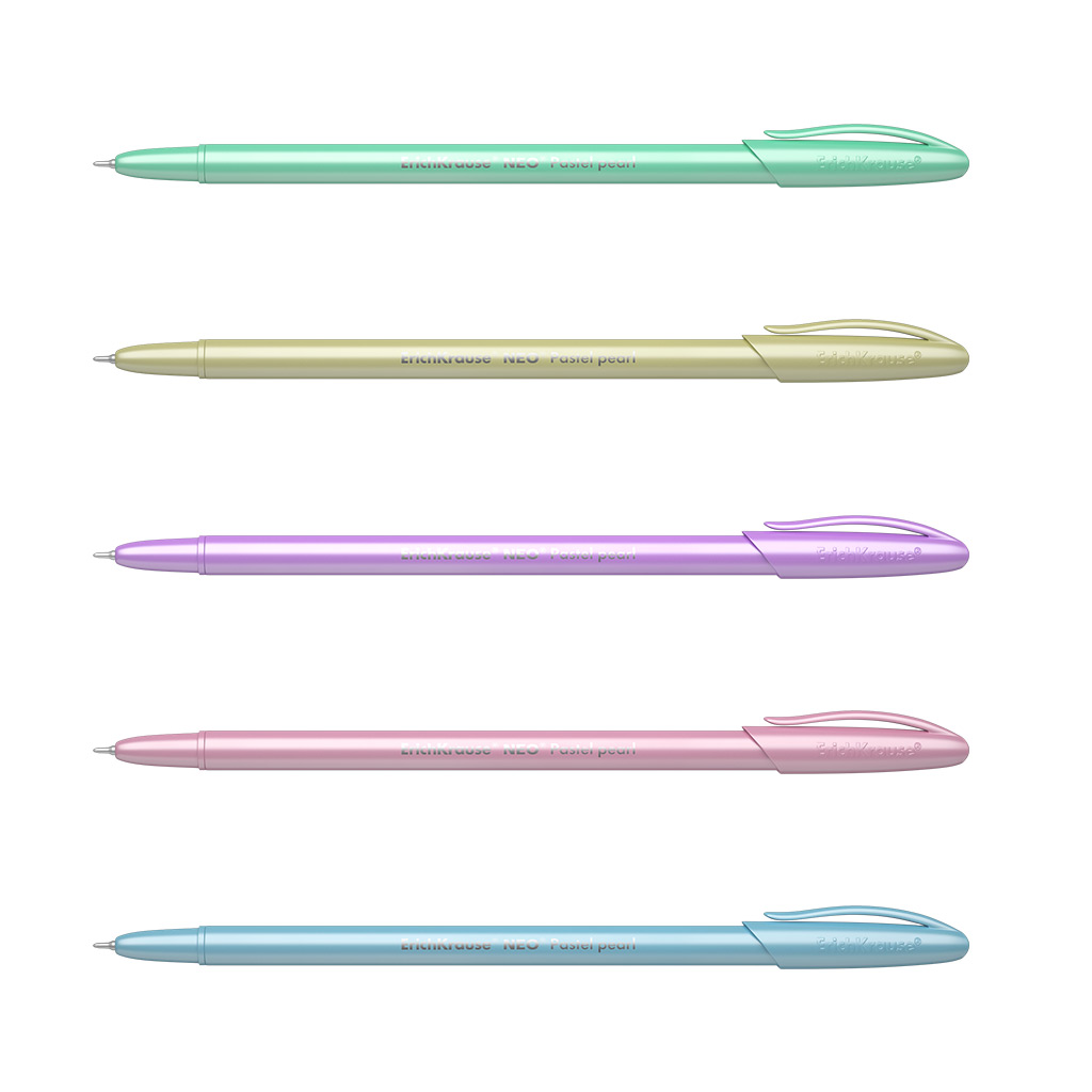 Ручка шариковая ErichKrause Neo Stick Pastel 0,7, Super Glide Technology, синяя, 5 шт