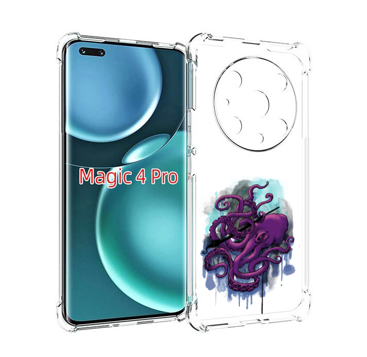 

Чехол MyPads фиолетовый осьминог для Honor Magic4 Pro, Прозрачный, Tocco
