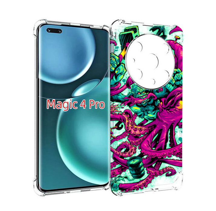 

Чехол MyPads фиолетовый кракен для Honor Magic4 Pro, Прозрачный, Tocco