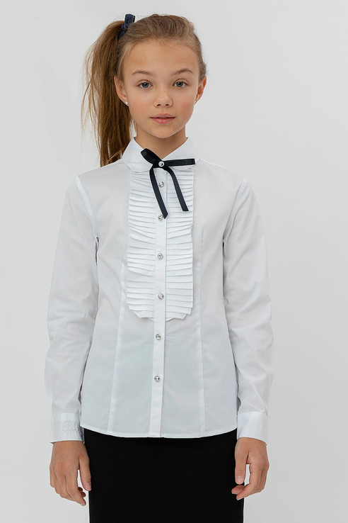 

Блузка с жабо белая Button Blue 170, 221BBGS22030200