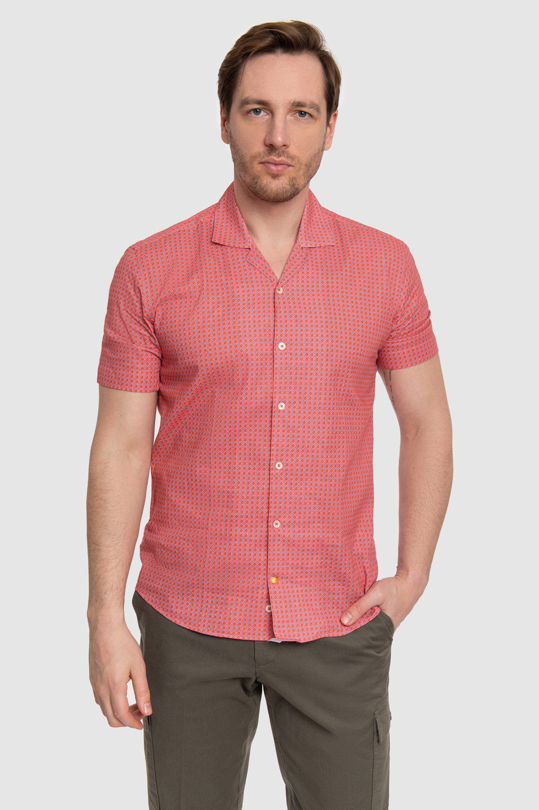 Рубашка мужская Kanzler SW14RSS/07-4 розовая 44