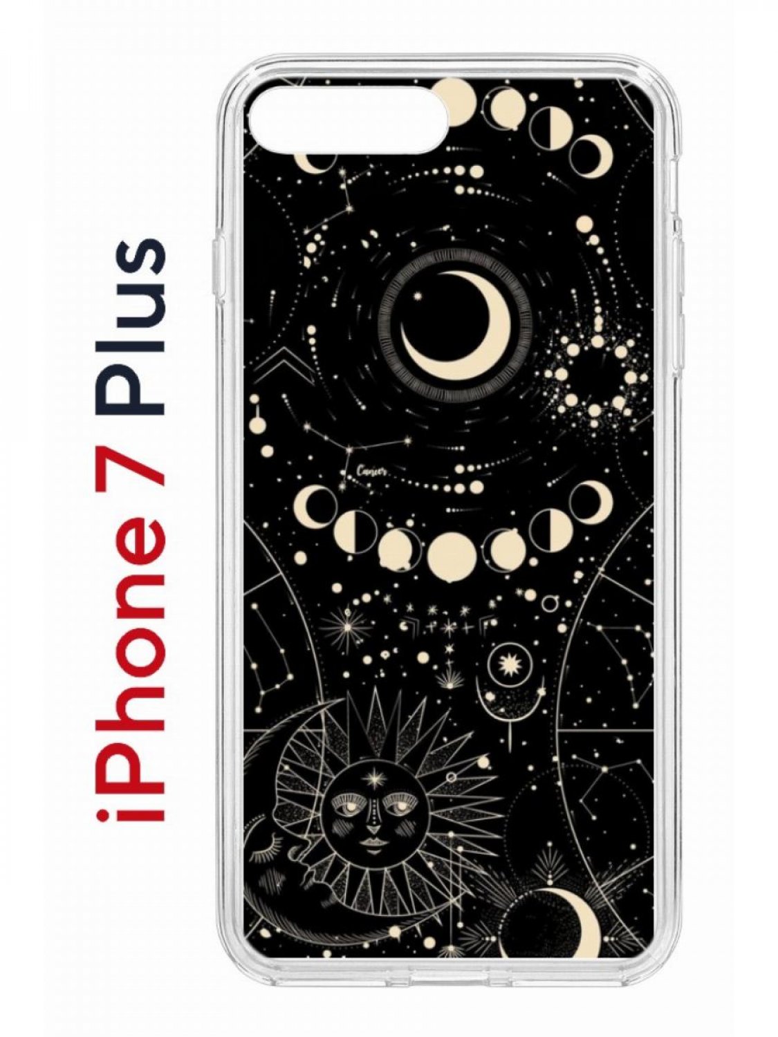 

Чехол на iPhone 7 Plus/8 Plus с принтом Kruche Print Space, бампер с защитой камеры, Прозрачный;черный;бежевый;серый, Айфон 7 плюс, 8 плюс