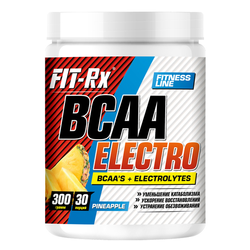 фото Аминокислоты fit-rx bcaa electro, 300 грамм, вкус: ананас