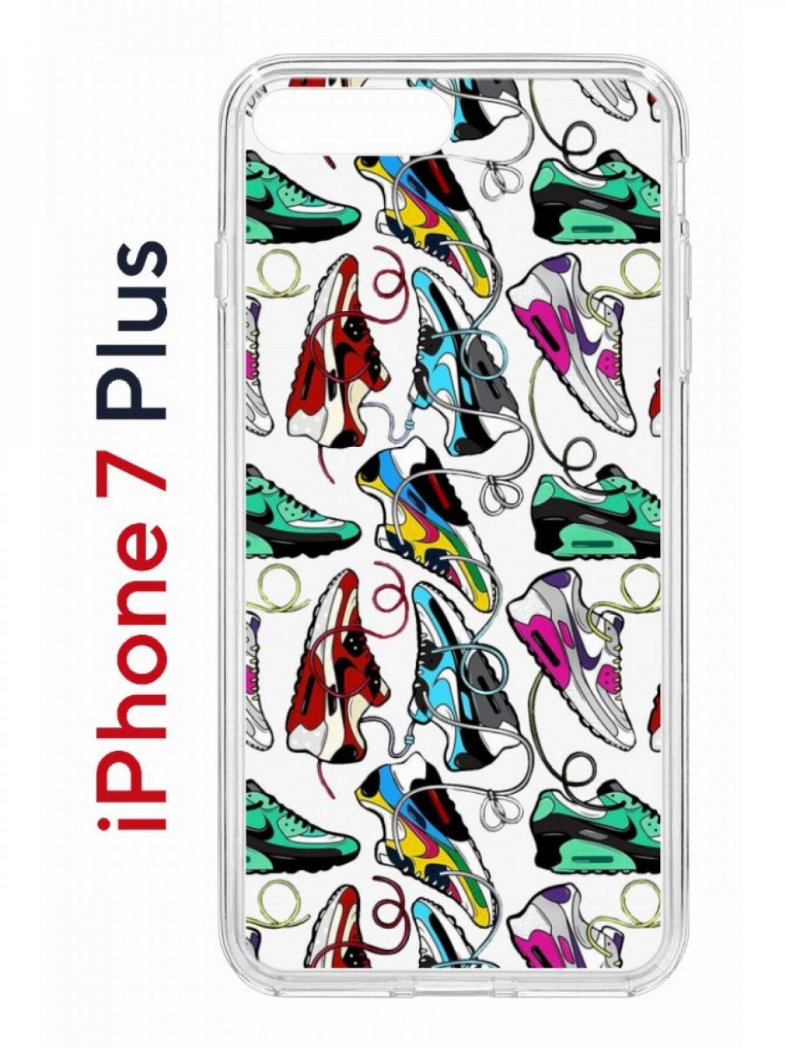 фото Чехол на iphone 7 plus/8 plus kruche print кроссы nike air max, бампер с защитой камеры кruче